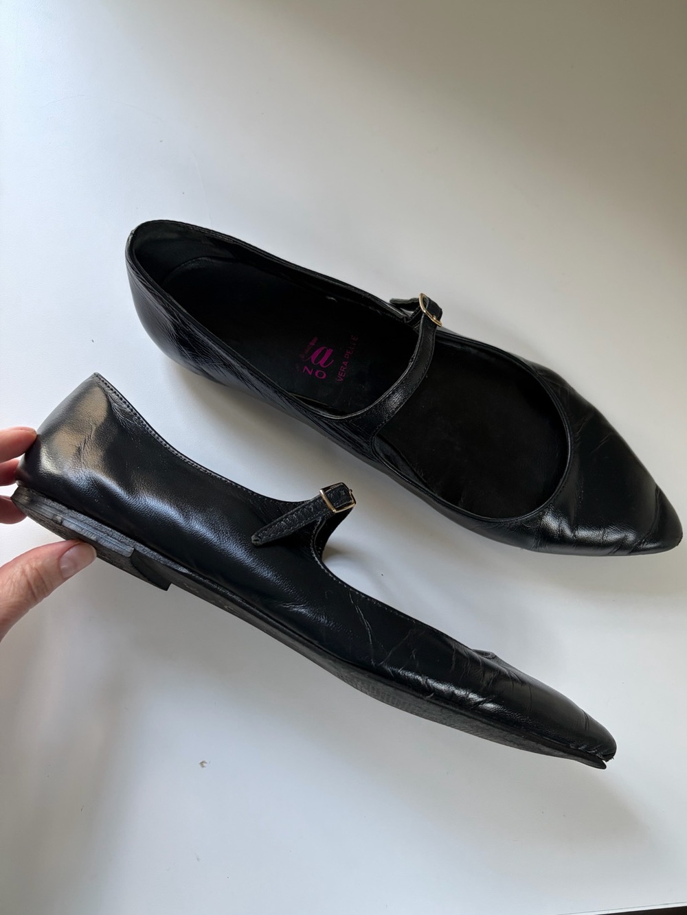 Lolita Milano Italian Leather Mary Jane Flats Size 39
